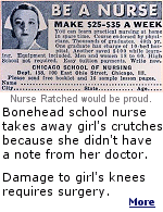 The school nurse took away the crutches because of a school policy prohibiting them without a doctor's note, and to prevent injuries to other students.